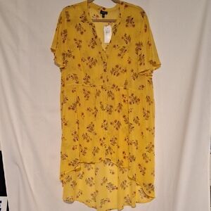 Torrid Yellow Floral Tunic Top